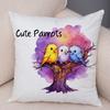 Double Print Cute Cartoon Funny Parrot Pillow Case Decor Animal  Pillowcase Soft Short Plush Cushion Cover for Home Sofa Car