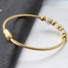 18K Gold Stainless Steel Bracelet with 3MM Magnetic Clasp and Diamond-Paved Cable Wire Design for Women