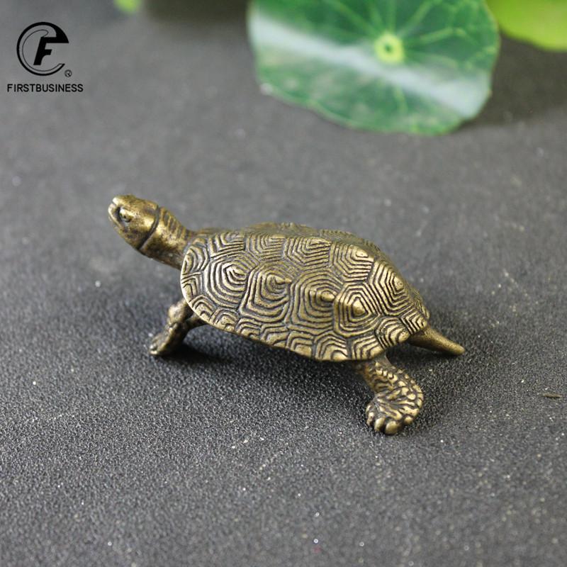 Vintage ορειχάλκινα ειδώλια ζώων χελωνών μακροζωίας Μινιατούρες τυχερές στολίδια επιφάνειας εργασίας Αξεσουάρ διακόσμησης σπιτιού Διακοσμητικά Feng Shui