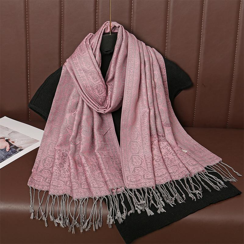 Luxury Embroidery Cashmere Scarves Women Ladies Elegant Poncho Winter Warm Shawl Pareo Paisley Headscarf Autumn Traveling Wrap