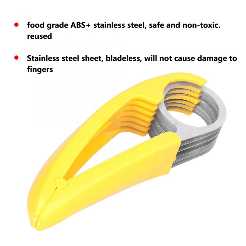 Stainless Steel Banana Cutter 17.5cm Kitchen Slicing Tool Yellow