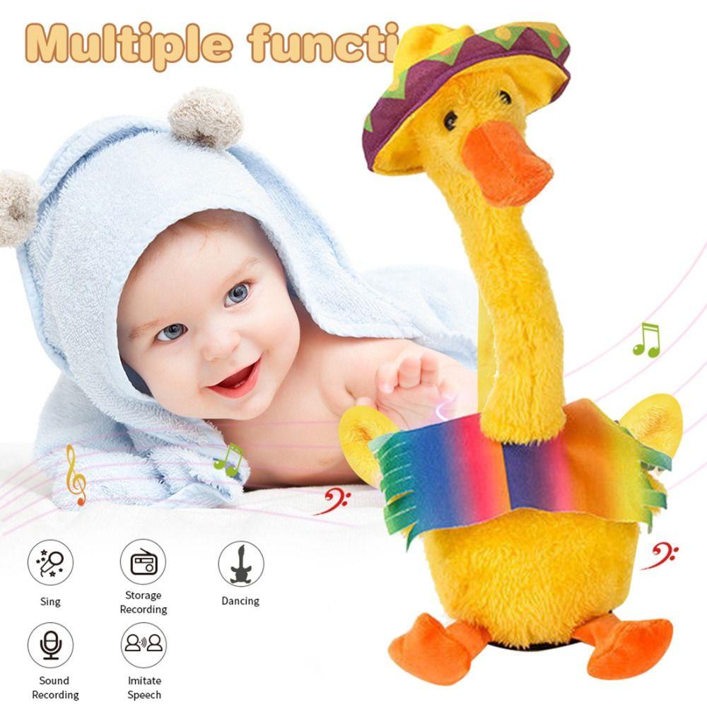 Talking Animals Electric Duck Plush Toy Music Singing Dancing Duck Toy  Children