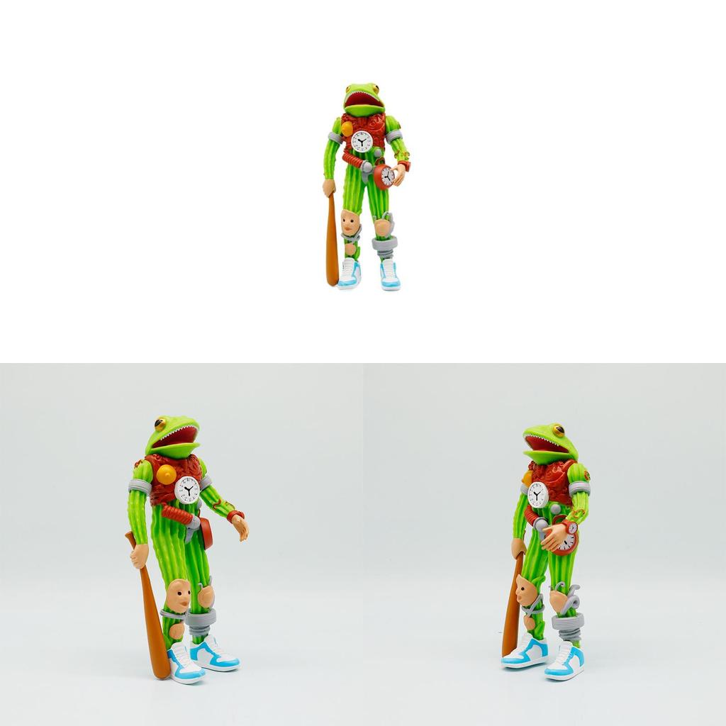 Italian Brainrot Al Cactus Clock Fusion Monster Pvc Toy With Running Shoe Design For Kids Playroom Decor