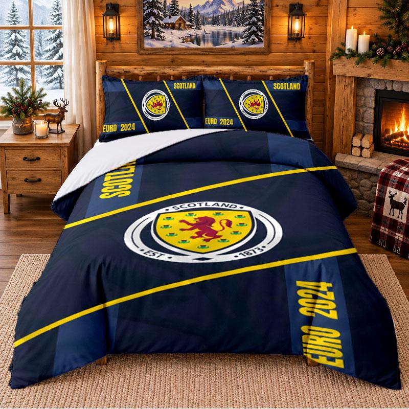 Scotland National Team Pattern Bedding 3Pcs Set Bed Sheet And Pillowcases For Indoor Bedroom