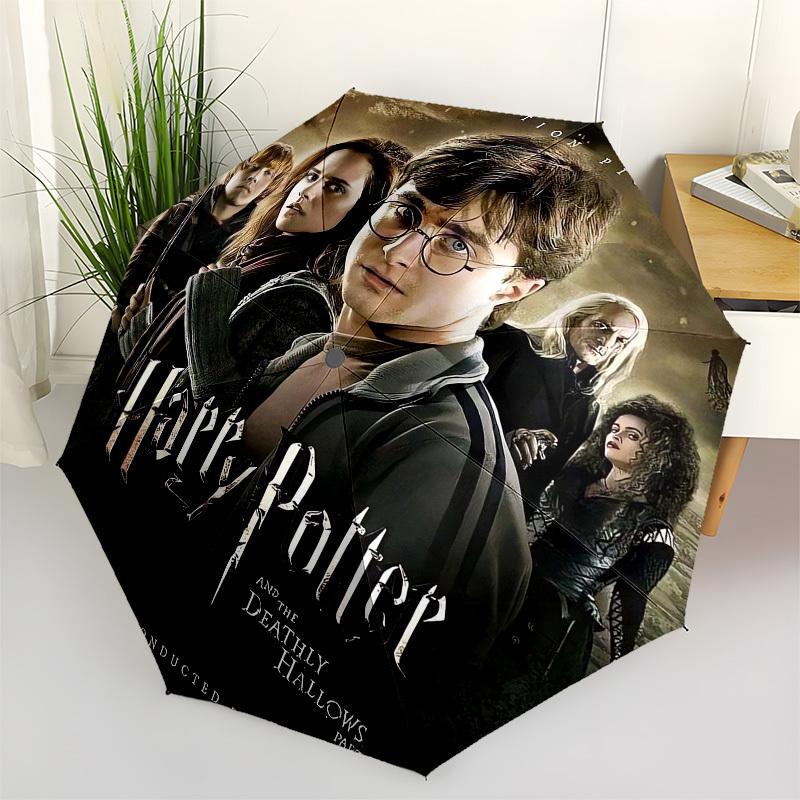 

1pc Harry Potter Deathly Hallows Part 1 Umbrella with Plastic Handle,Cartoon Pattern,Suitable for All Seasons Multi-functional Umbrella370