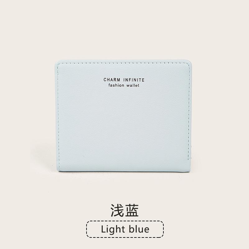 

Горячая новинка женский кошелек легкий ультратонкий короткий кошелек модный многокарточный маленький кошелек светло-синий