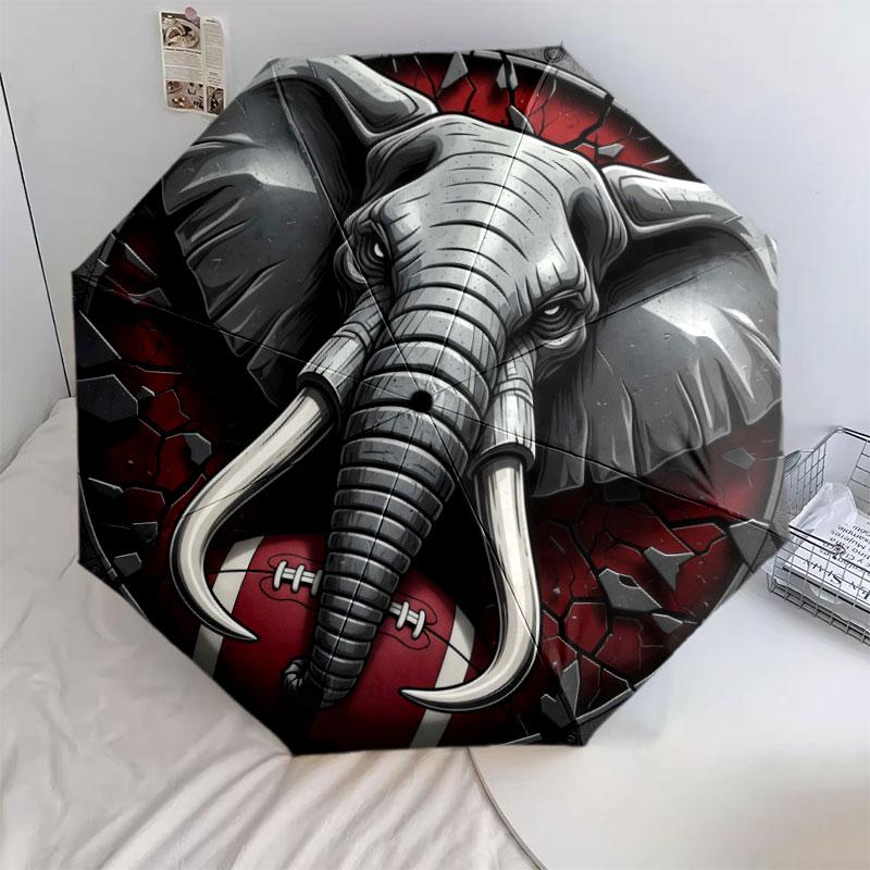 FootballAnimals Pattern Pattern New Style Umbrella, 1 Piece Automatic Folding Umbrella, Portable Travel Umbrella, Outdoor Umbrella, Birthday Gift