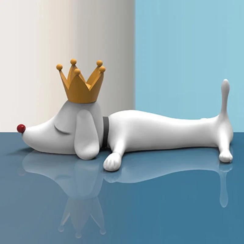 For Creative Dog Figurines Art Modern Nordic Miniatures Sculpture Aesthetic Elegant Sculptures Lonesome Dog Figurine Table Decor