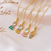 Stainless Steel Colorful Zircon Fairy Tale Little Princess Necklace Gold-plated Universal Chain Clavicle Chain Sweet Temperament