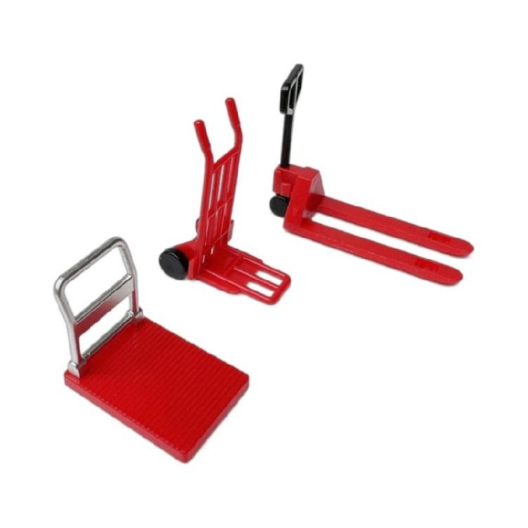1/12 Dollhouses Warehouse Tool Set Of 3 Handcart Forklift Model Realism And Charm To Your Miniature Landscaping