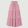 Women's Fashion Solid Color Floral Lace Elastic Waist Loose Long Skirt
