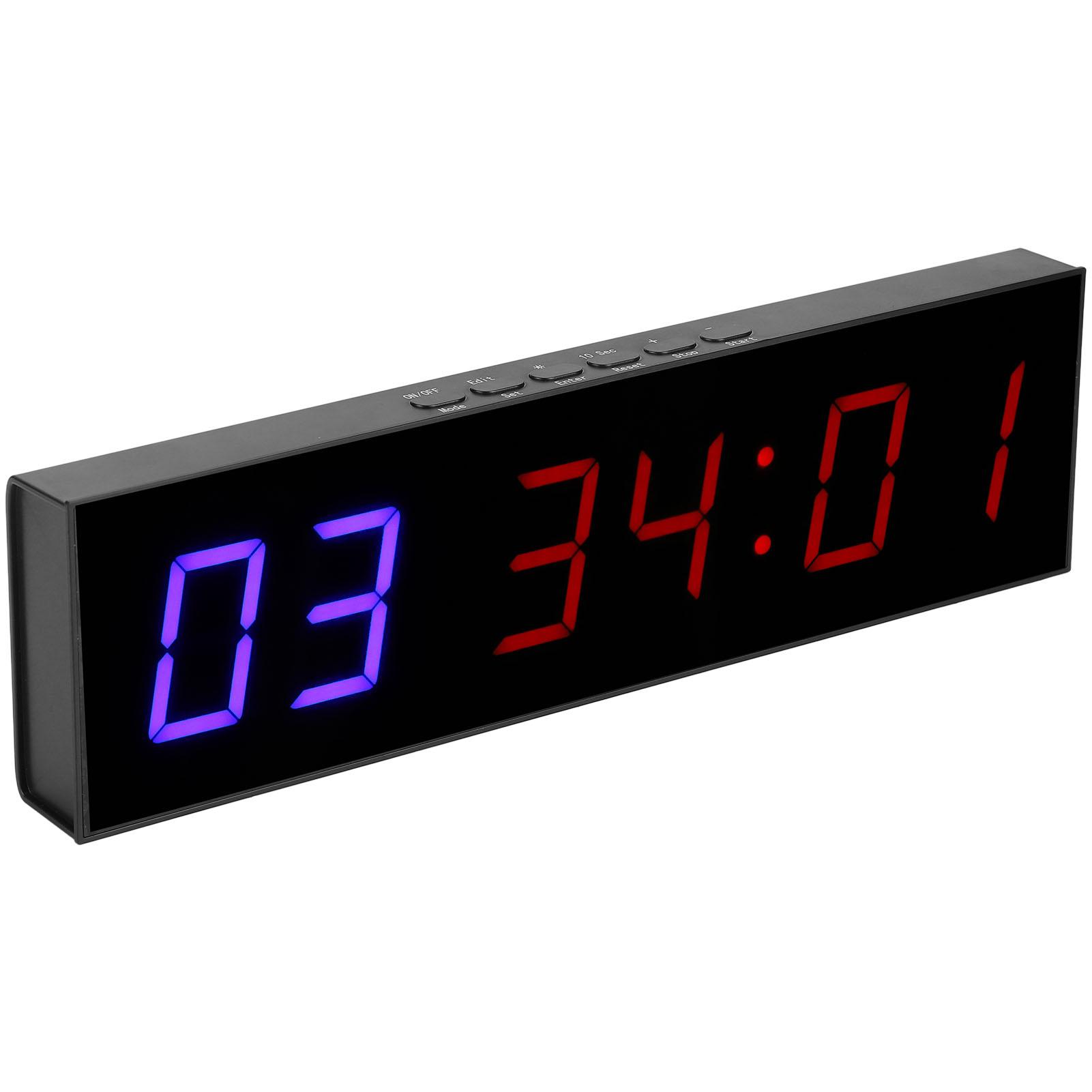 

Таймер для спортзала Интервальный 6-разрядный светодиодный Отсчет времени тренировки Секундомер с пультом 1,8 дюйма