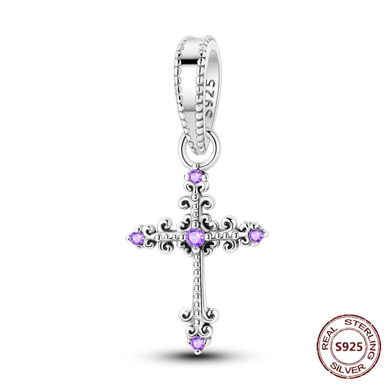 Teufelsaugen Anhänger 925 Kupfer Original Hand von Fatima Blauer Zirkon Kreuz Blaue Augen Charms Passend für Armband DIY Herstellung Zirkon Geschenk