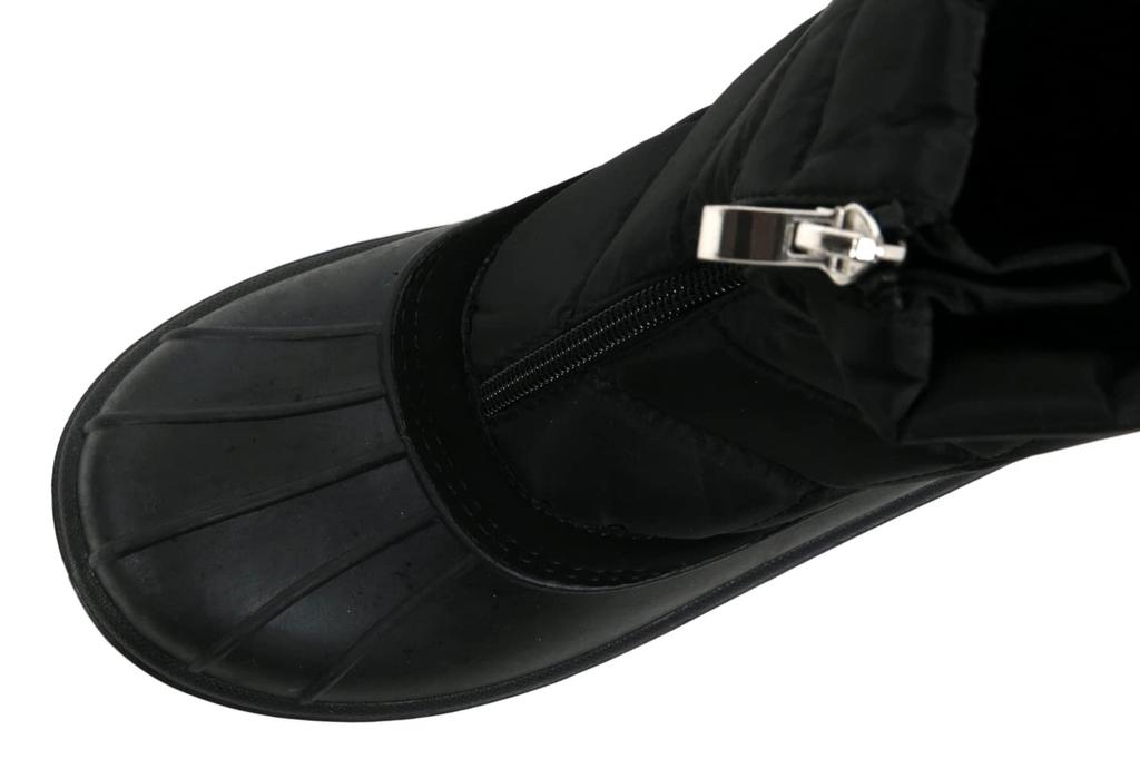 Mozu Bean Down Boots with Inner Boa and Center Zipper, Women's, Black, Size 24cm