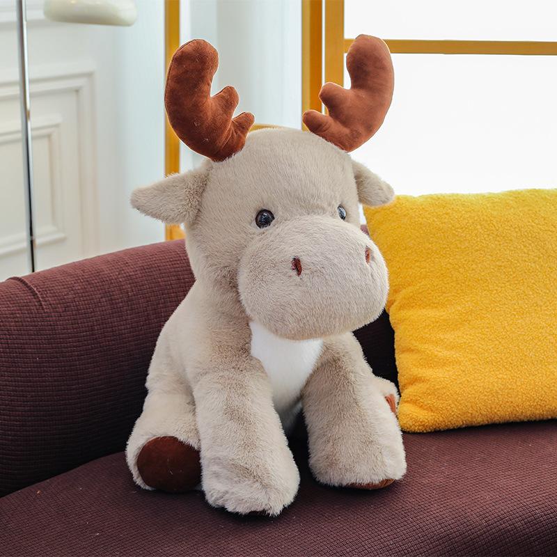 Cute Elk Plush Toys Children's Comfort Doll Claw Machine Zoo Souvenir Sika Deer