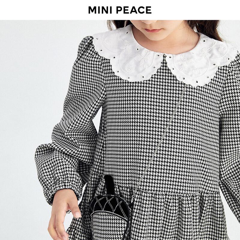 MiniPeace Girls' Spring/Autumn Houndstooth Dress