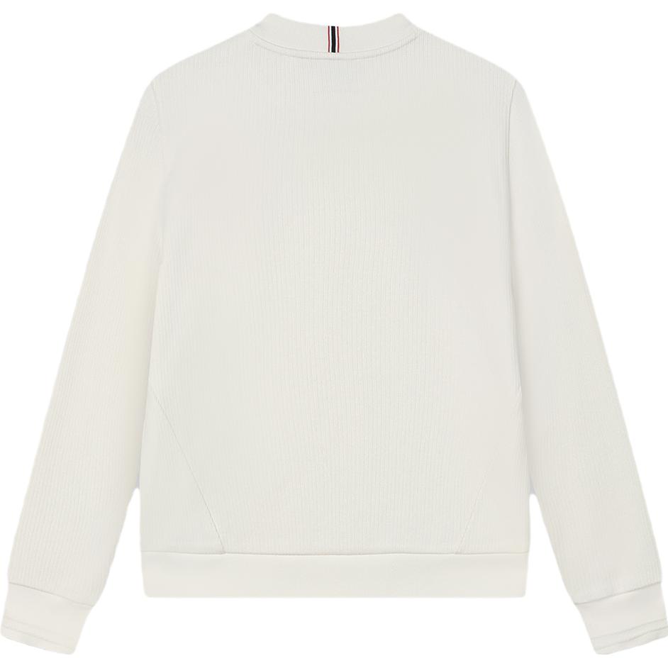 Fila Official 2023 Winter New Knit Pullover Fashion Simple Elegant Loose Sweatshirt Women Sweatshirt Steam-White F11W341203F-IV