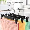 5-30PCS Pants Hangers with Adjustable Clips,Non-Slip Skirts Hanger with 360 ° Swivel Hook,Black Trouser Organizer Rack for Jeans