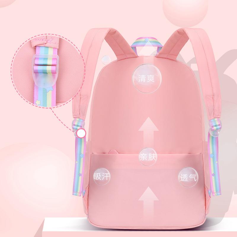 New primary school bag, women's light casual children's backpack, cute lady contrasting color student bag