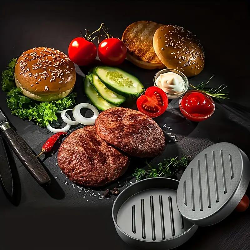Home Use Metal Burger Press Non-Stick Hamburger Patty Maker with Wax Paper Aluminum Burger Maker for Kitchen BBQ Grill