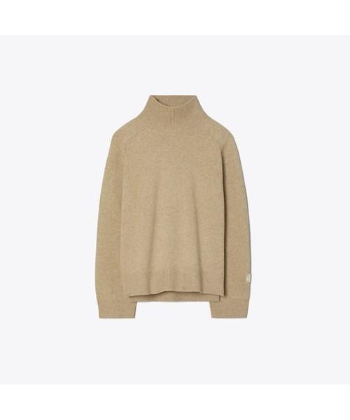 Tolibeochi Merino Wool Turtleneck Sweater - Oatmeal Melange