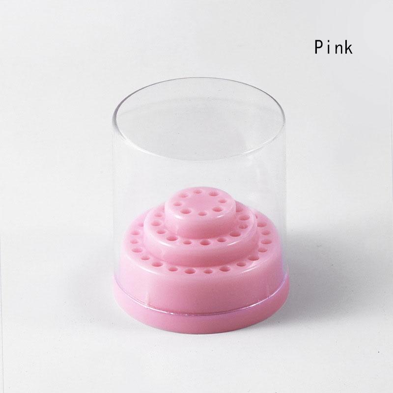 

Подставка-держатель для фрез для маникюрного аппарата на 48 отверстий, полка-органайзер для демонстрации фрез розовый