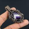 Sage Amethyst  Pendant, Gemstone 999 Copper Wire Wrapped Jewelry Pendant, Handmade Jewelry Birthstone Pendant, Gift For Him