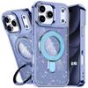 Coque pour iPhone 18 Pro, Protection Antichoc PC Silicone avec Cercle Magnétique - Bleu
