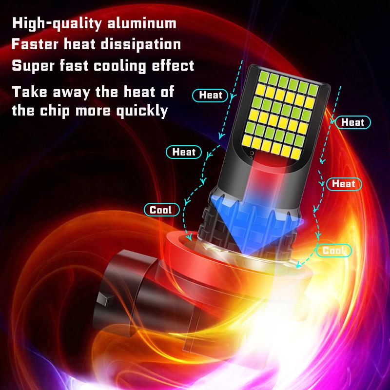 2Pcs Helle H11 H8 Led Auto CSP HB3 HB4 9005 9006 LED Nebel Lampe Scheinwerfer Birne DC12-24V H7 auto Nebel Lampe DRL