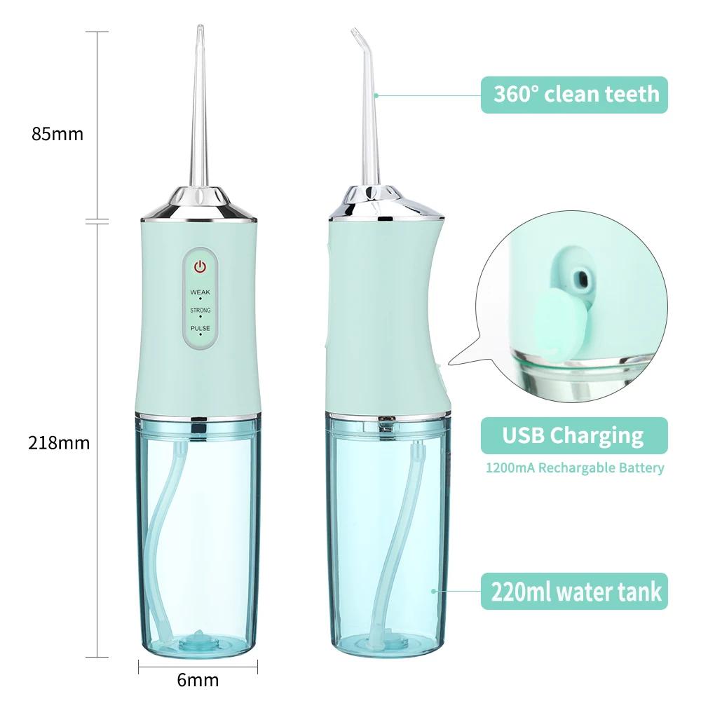 Oral Irrigator Portable Dental Water Jet Flusher Tank 4 Nozzle Washing Teeth Whitening Pick Stain Cleaner Tool New
