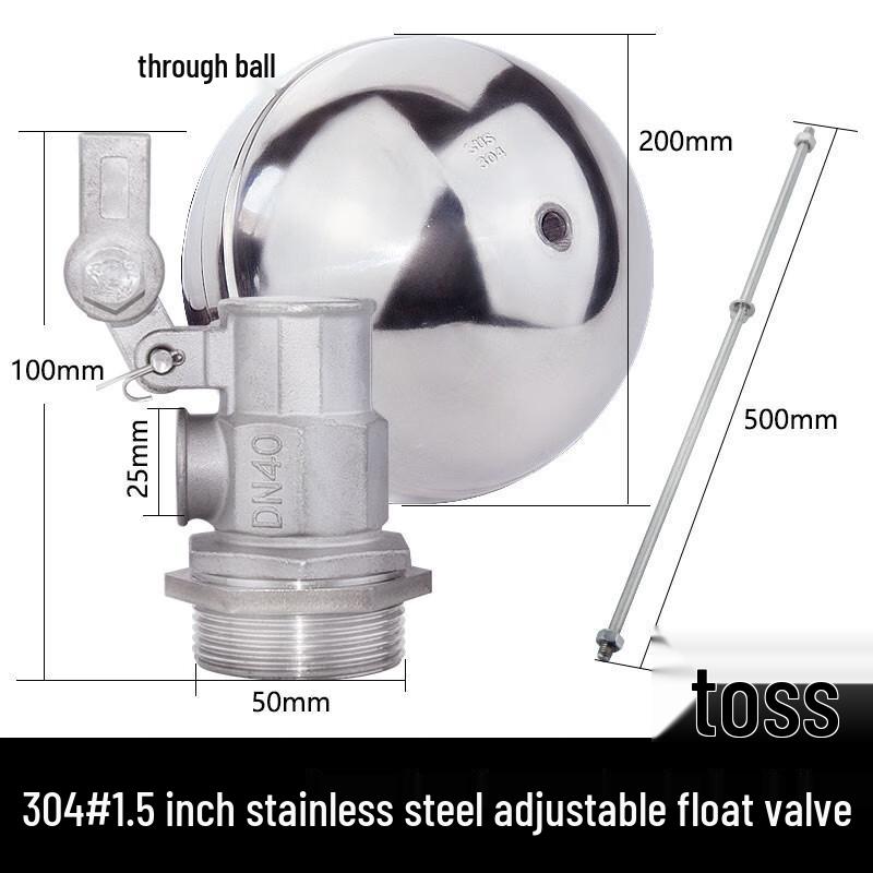 TengZhi 304 Stainless Steel Automatic Water Level Float Valve DN40 (1.5 inch)
