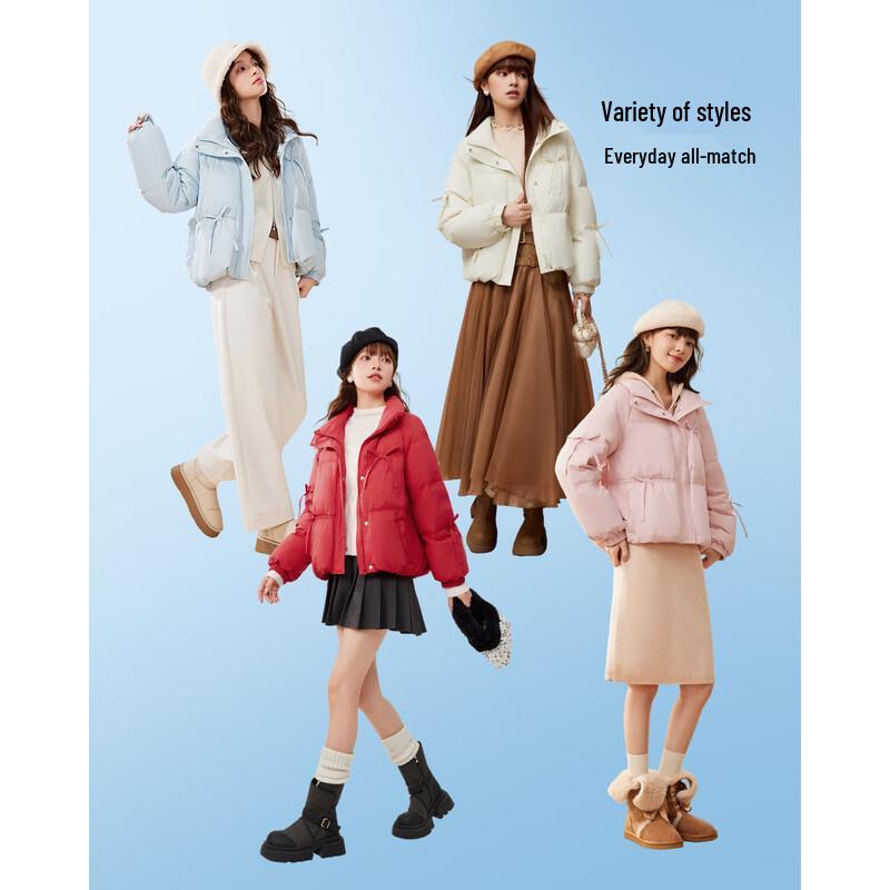 IEF Damen Kurze Warme Daunenjacke im Koreanischen Stil Süß