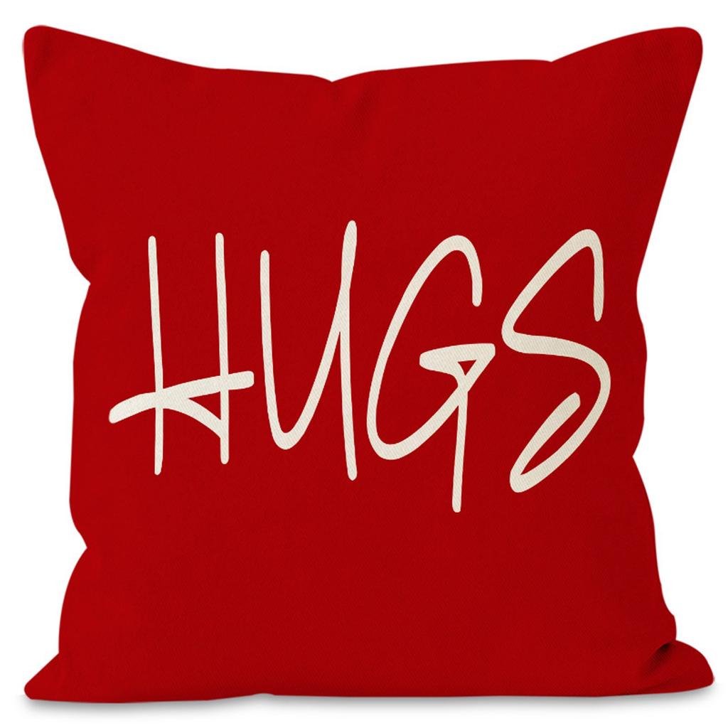 Valentine's Day Couple Love Sofa Pillow Cover Home Decoration Pillow Cover Linen Printed Cushion Cover