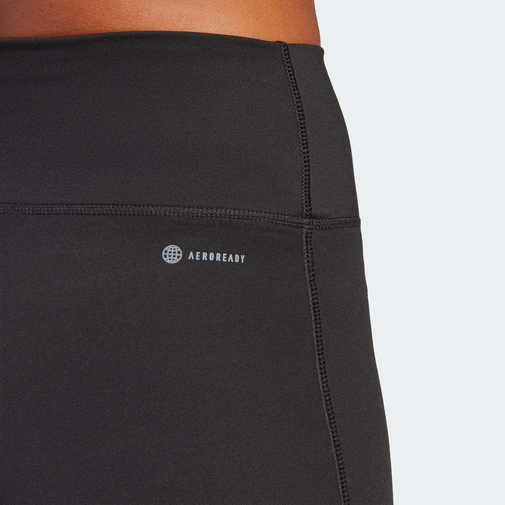 Adidas Colorblock High-Waist Stretch Leggings Women Bottoms Black HT5426