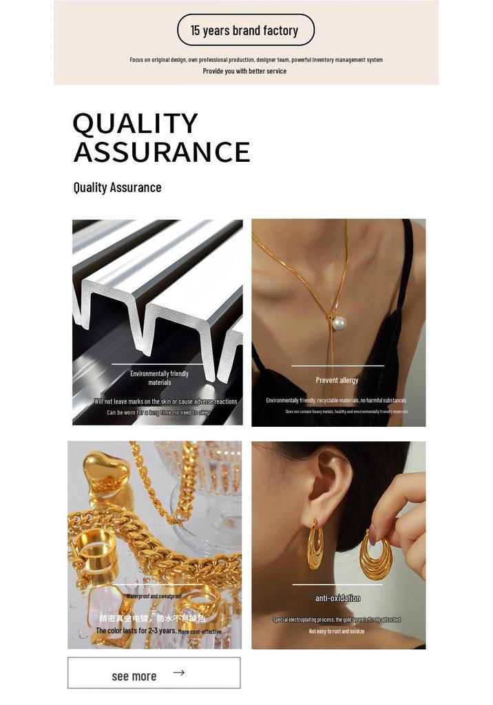 Minimalist Letter Inlaid Diamond Copper Pendant Necklace with Long Box Chain in Gold-Plated Titanium Steel
