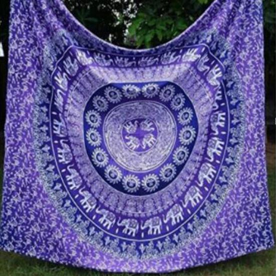 Mandala Flower Print Wall Hanging Tapestry Carpet Mat Home Living Room Decor