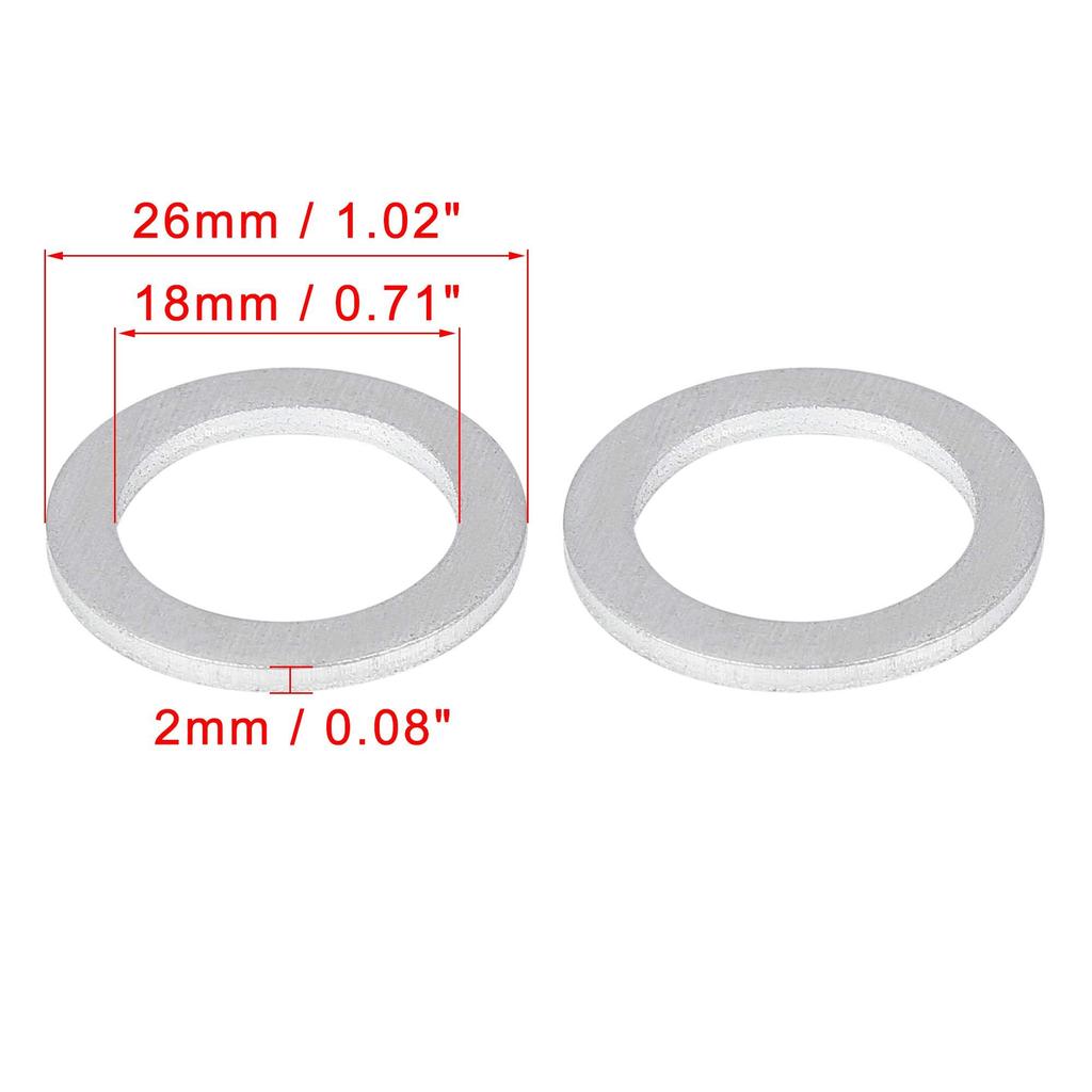 X AUTOHAUX Ablassschraubendichtung Ablassschraubendichtung M18 90471-PX4-000 Kompatibel mit Honda, Silberfarben, 10er-Pack