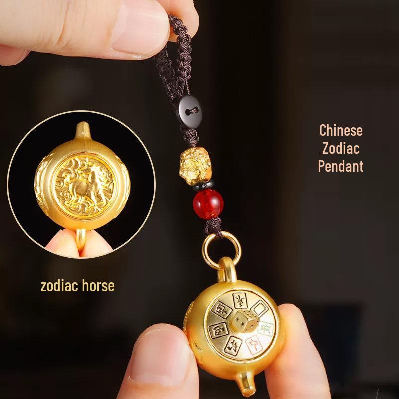Chinese Zodiac Mahjong Keychain: Mini Artifact & Decompression Ornament