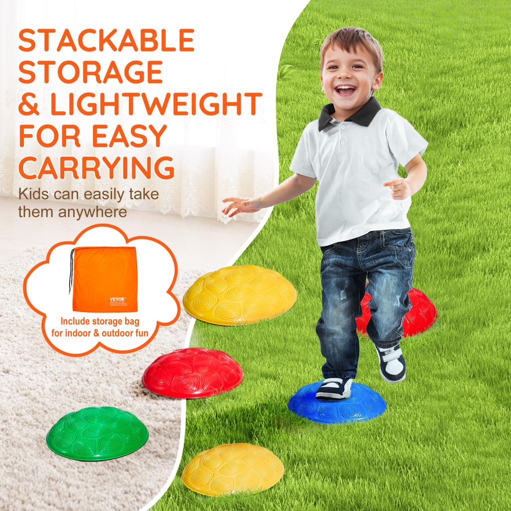 SucceBuy 6 PCS Pierres d'Équilibre Tortue pour Enfants Jeu de Coordination Sautée pour Tout-Petits Jouets Jeu d'Extérieur pour Enfants Cadeaux