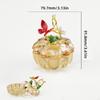 Translucent Glass Pumpkin Container with Removable Lid for Covered Small-Item Storage and Decorative Tabletop Display