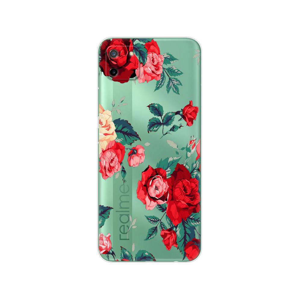 För Realme C11 2021 2020 Fodral TPU Silicon Back Cover Telefonfodral För OPPO RealmeC11 C 11 Soft Fodral RMX3231 RMX2185 stötfångare 6,5 tum