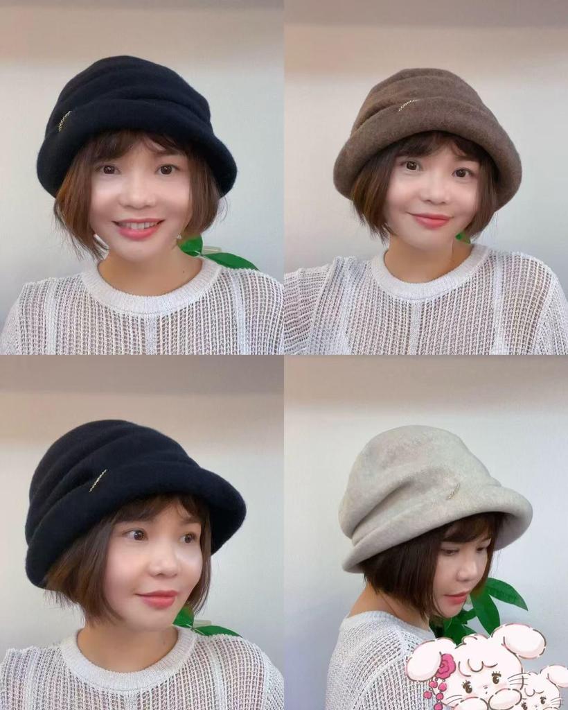 Japanese Style Wool Slouchy Beanie: Women's Warm Autumn/Winter Fisherman Beret with Chain Detail, Enhances Face and Style.