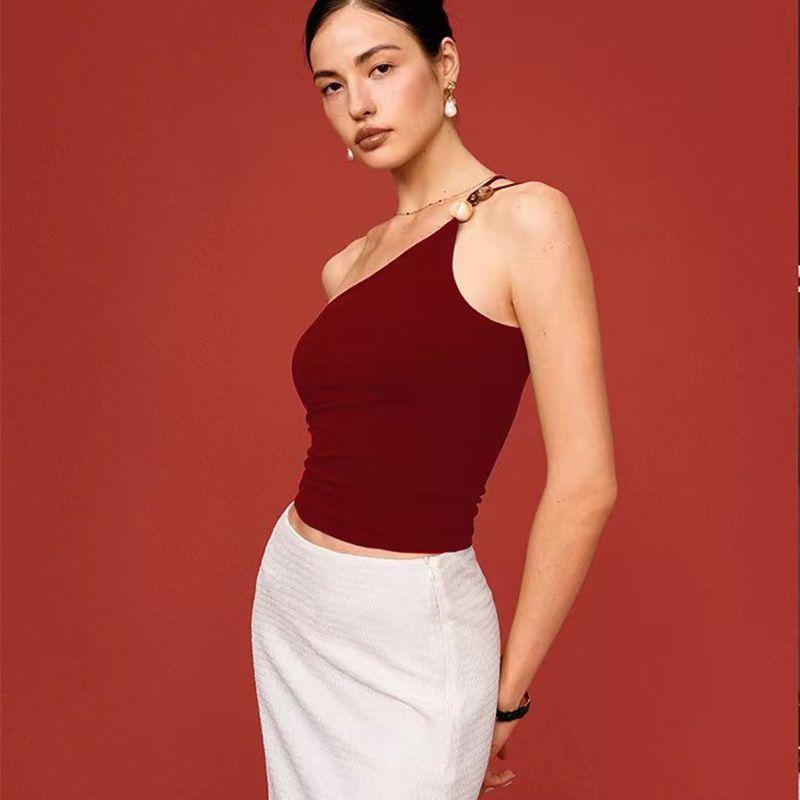 

Niche High-Grade Yoga Vest Shoulder Belt Rare Stone Decoration Push up Shockproof Beauty Back Slimming Dance Sports Underwear Red L