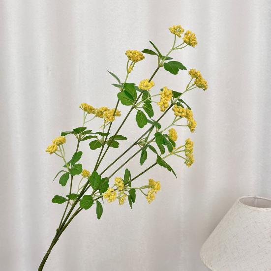 Artificial Flower Branch Realistic Stem And Green Fake Flower with Leaves for Floral