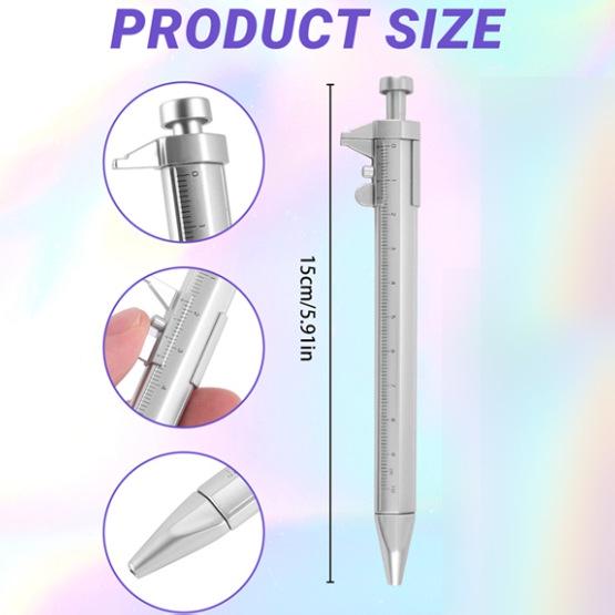 Technical Flow Logistics Ballpoint Pen with Ruler: Measures Size, Object, and Distance with a Measurement Function.