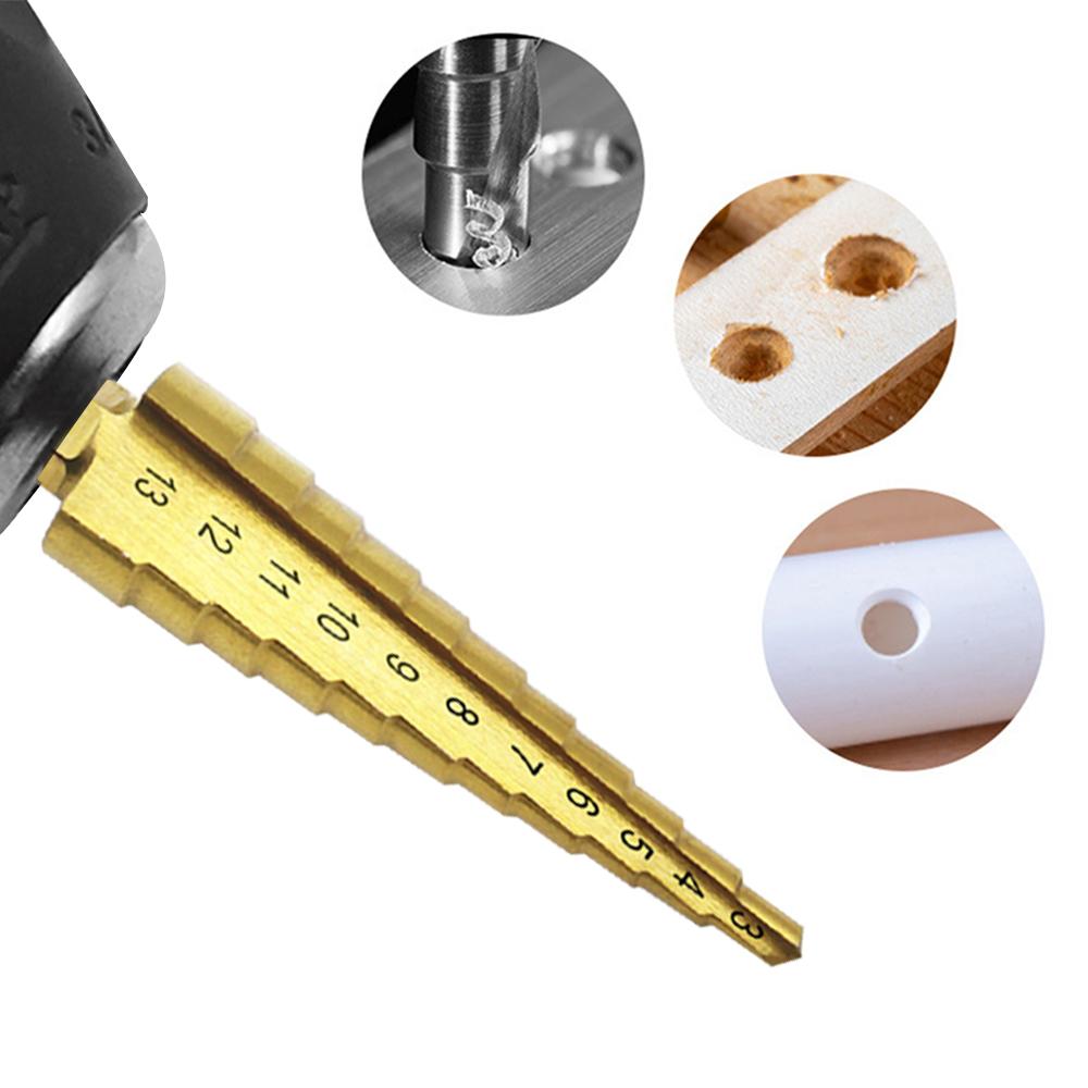 1 Stück 3-13mm Titanbeschichteter Sechskantschaft Stufenbohrer Multifunktionaler Pagodenbohrer Unregelmäßiger Bohrer Bohrwerkzeug