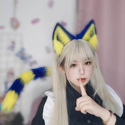 Anime Simulation Cat Animal Ear Headgear Beast Tail Cos Props Animal Crossing Cat Ears Headband Cat Tail Accessories