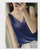 Women's Silk Satin V-Neck Camisole with Spaghetti Straps – Trendy Spring/Summer Slim Fit Inner Top