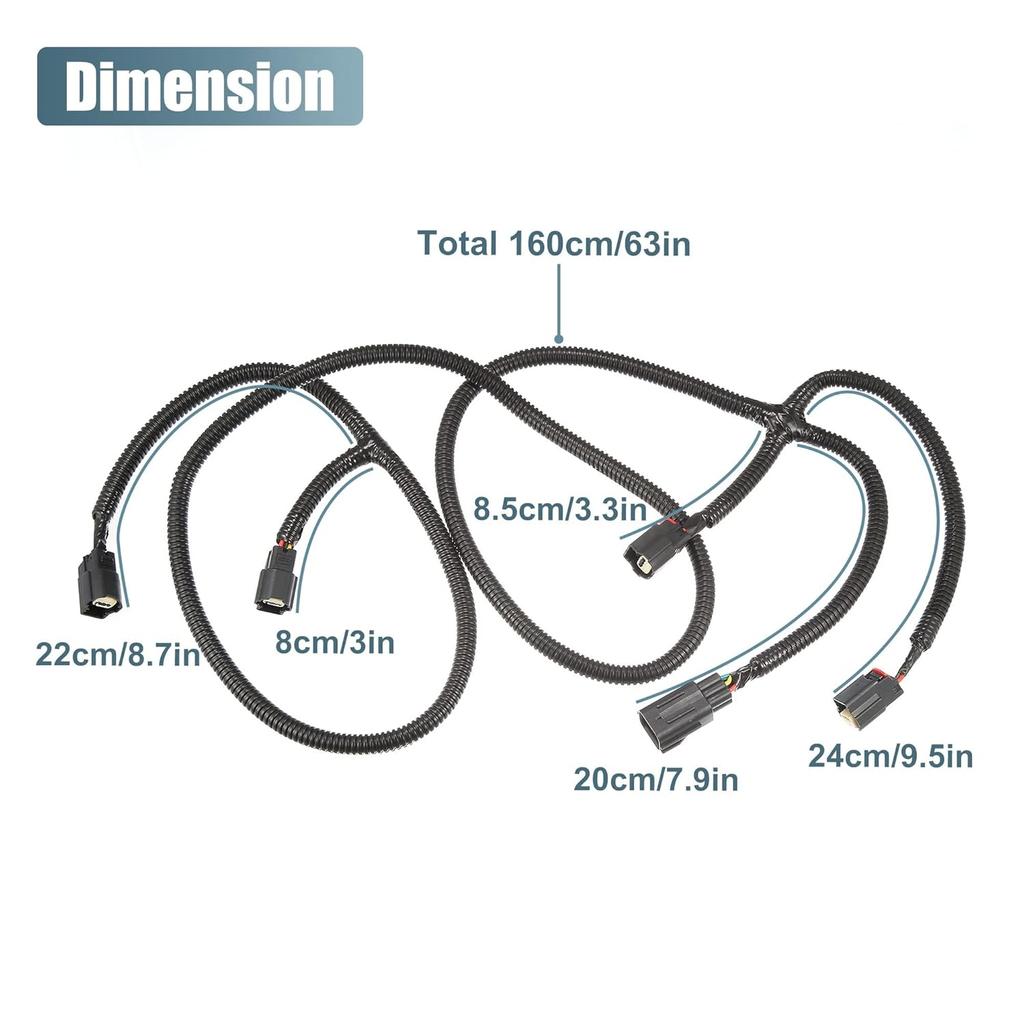 Rear Park Assist Wiring Harness 68031820AA for Dodge for RAM 1500 2009-2020 for Dodge for Ram 2500 3500 10-18 Backup Wiring Jumper Harness with