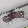 Sunglass Holder For Car Double Clip, Sunglasses Clip For Car Visor, Magnetic Leather For Car Visor, Cars Sun Visor Ticket Clip